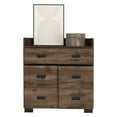 thumbnail image 5 of JERFIT Modern 4-Drawer Dresser with Double Drawer, Particle Board Storage Chest for Bedroom, Dark Brown, 5 of 7