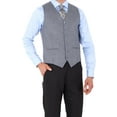 thumbnail image 4 of Men's Suit, Dovetail Collar Slim Fit Woven Black Classic Suit with Vest, 4 of 6