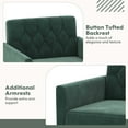 thumbnail image 5 of Costway Modern Velvet Accent Chair with Button Tufted Back Golden Metal Legs & Foot Pads Dark Green, 5 of 8
