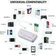 thumbnail image 2 of Portable AA Battery Travel Charger Compatible with Android Windows/PC/Tablet with LED Light! (Takes 2 AA Batteries,USB Type-C) [WHITE], 2 of 5