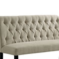 thumbnail image 3 of Benzara Fabric Upholstered Wooden Counter Height Bench, Beige and Black-Color:Beige and Black, 3 of 5
