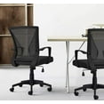 thumbnail image 2 of Furniwell Office Chair Home Office Desk Chair Mid Back Mesh Desk Chair Ergonomic Lumbar Support Computer Chair Swivel Rolling Task Chair with Armrest (Black), 2 of 7