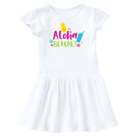 

Inktastic Aloha Beaches Flowers Pineapple Cocktail Gift Toddler Girl Dress