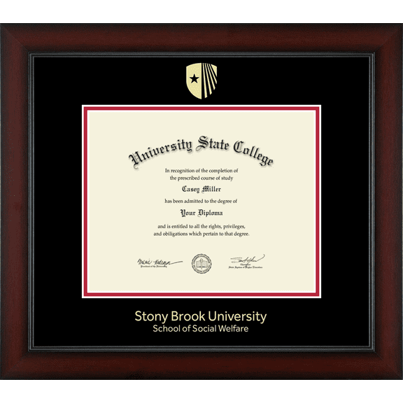 Stony Brook University School of Social Welfare Diploma Frame, Document Size 10" x 8"