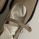 thumbnail image 4 of Zapatos planos de punta cuadrada de piel de microfibra con correa ajustable en el tobillo para mujer: cómodos y elegantes, talla 36, color caqui chic, 4 of 8