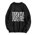 thumbnail image 4 of Women Oversize Sweatshirts Long Sleeve Crewneck Letter Printed Lightweight Loose Sweatshirts Blouse Top Fall Tunic Decorative Sweatshirt Leopard Print Zip up Hoodie Full Zip Thin Athletic Hoodie Extra, 4 of 6