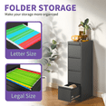 thumbnail image 5 of Hassch 4 Drawer Filing Cabinet with Lock, Metal File Cabinet, Home Office Storage Cabinet for A4 Legal/Letter Size, Black, 5 of 8