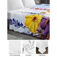 thumbnail image 6 of Vintage Wildflowers Queen Size Flat Sheet, Wrinkleproof & Fadeproof Cooling Flat Bed Sheet Only, Rustic Oil Painted Abstract Botanical Breathable Soft Bedding Top Sheets 90 x 102 Inches, 6 of 8