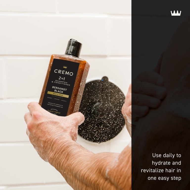 3 pack) Cremo 2-in-1 Men's Shampoo & Conditioner, Bergamot Black