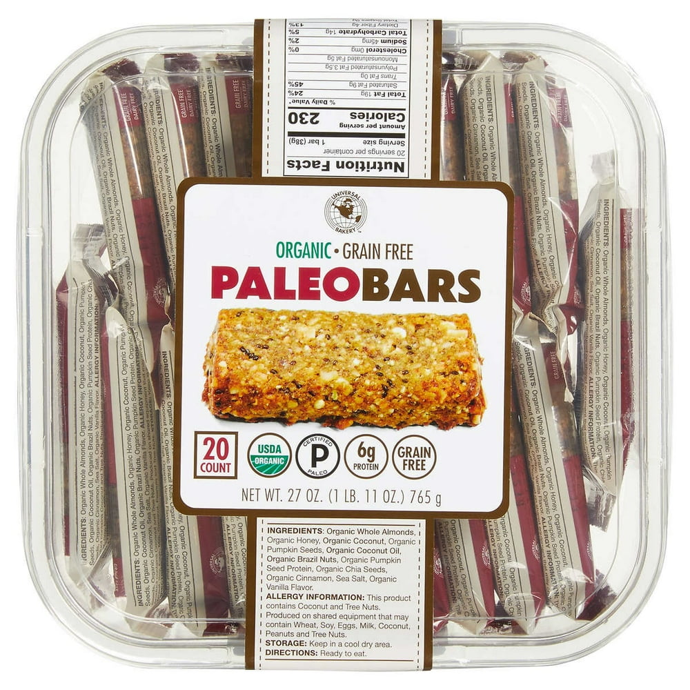 Universal Bakery Organic Paleo Bars, 1.35 Ounce (20 Count)