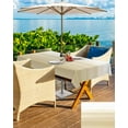 thumbnail image 5 of Outdoor Tablecloth with Umbrella Hole for Patio/Picnic/Party/Camping, Beige White Stripes Waterproof Table Cloth Rectangle Table Cover Washable, Farmhouse Modern Gradient Lines 52"x 70", 5 of 7