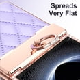 thumbnail image 6 of for Samsung Galaxy Z Flip 7 Case Hinge Protection with Finger Ring Holder, Premium PU Leather Hybrid PC All-Inclusive Diamond Bling Phone Case for Samsung Galaxy Z Flip 7 5G, Purple, 6 of 6