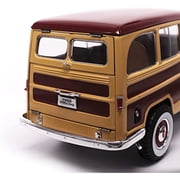 1955 Willys Jeep Station Wagon Dark Blue and White 1/18 Diecast Model Car by Road Signature