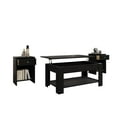 thumbnail image 5 of Home Design Magnolia 3-Piece Coffee Table Set with Lift-Up Rectangular Coffee Table and 2 End Tables, Hidden Storage and Modern Design for Living Room, Black, 5 of 13