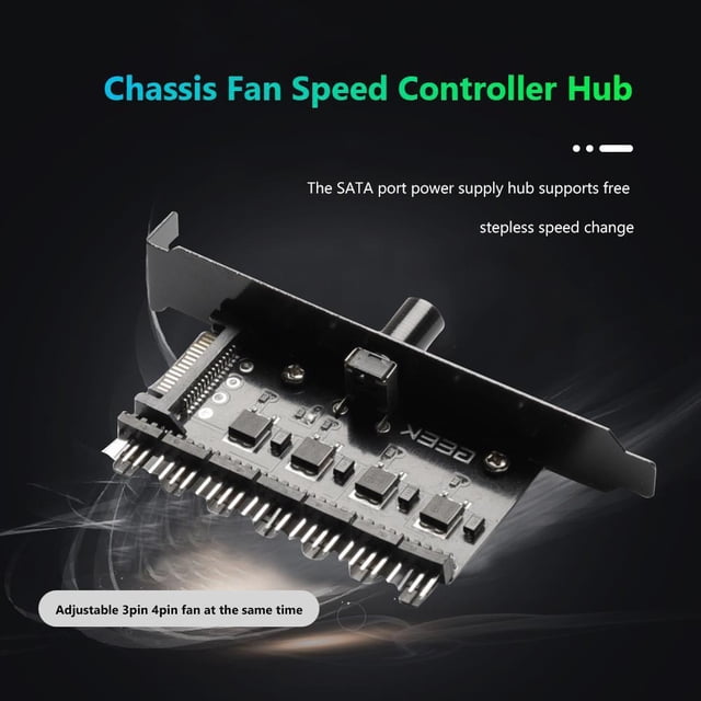 Centro De Ventilador 1 a 7 12V PC Case Fan HUB Splitter Computer Controlador de velocidad de 4 pines y 3 pines