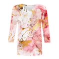 thumbnail image 6 of Fashion 3/4 Sleeve Summer Tops for Womens 2024 Plus Size Spring And Summer Print Top Collar Button Sexy Shirt 3/4 Sleeve Long Sleeve V Neck Top/Shirt Gifts for Womens, 6 of 7