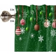 thumbnail image 5 of Green Christmas Tier Curtains 36 Inch Length for Small Windows, Farmhouse Curtains & Drapes, Xmas Balls White Snowflake Rod Pocket Window Curtains for Bedroom, 27.5" x 36", 2 Panels, 5 of 5