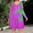 thumbnail image 2 of Contemporary Art Abstract with Geometric Long Sleeve Dresses For Women Vintage Elegant Party Dress Oversized V-neck Dress S-8XL, 2 of 7