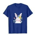 thumbnail image 4 of VBTAPA Women's Happy Easter Shirt Short Sleeve Funny Tops Rabbit Graphic Colored Eggs Print T-Shirts Easter Day Gifts Flash Sales of The Day Blue S, 4 of 5