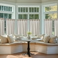 thumbnail image 3 of Colorful Striped Linen Kitchen Curtains 24 Inch Christmas Tier Curtains Farmhouse Modern Cafe Small Window Treatments Light Filtering Rod Pocket for Living Room Bathroom 2 Panels Multi Blue, 3 of 6