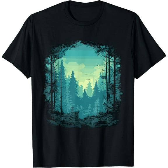 Exquisite and comfortable-Forest And Nature Pine Tree Teal For Women Men T-Shirt