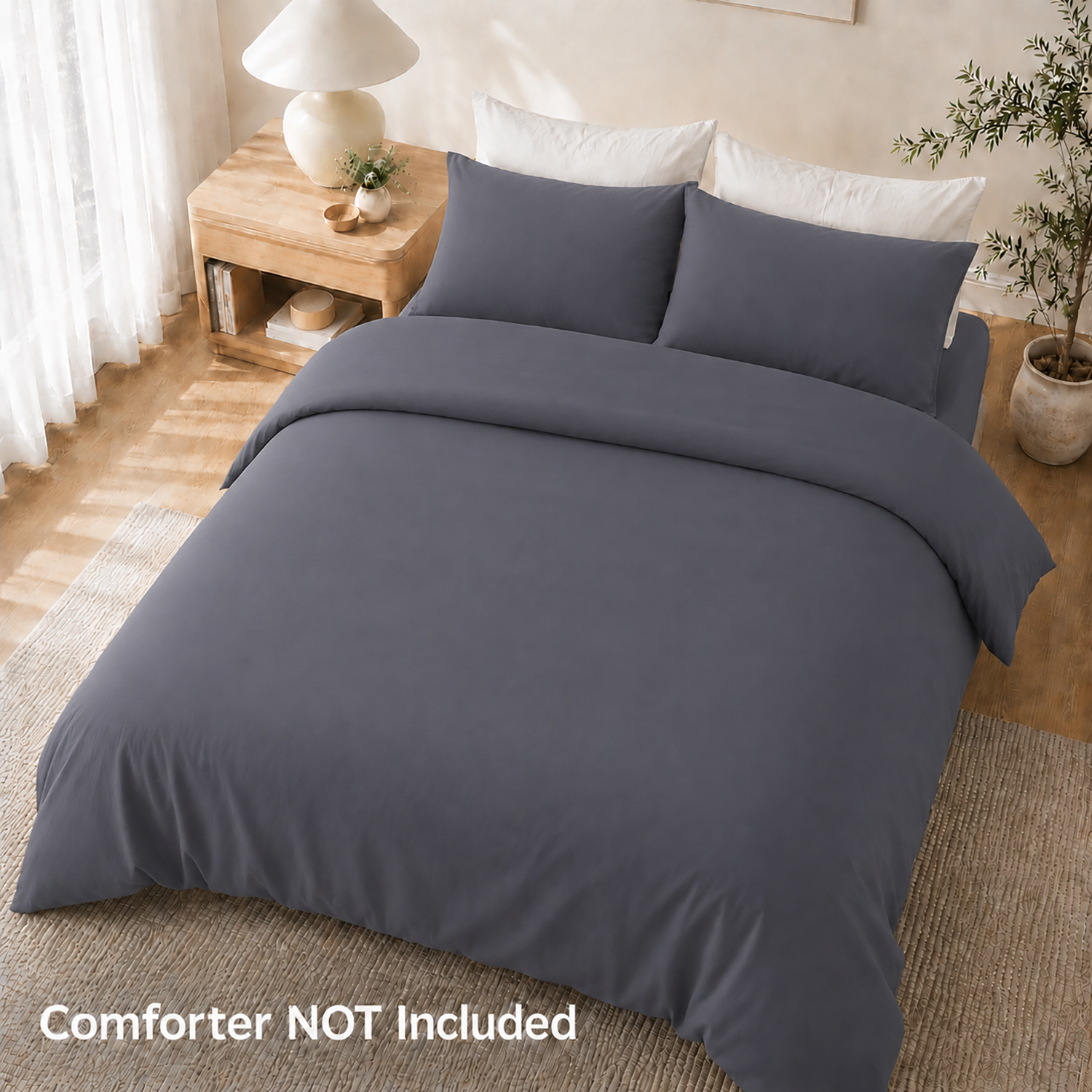 SORMAG Duvet Cover Set Queen Dark Grey photo 4