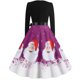 thumbnail image 4 of Vestido de fiesta vintage con estampado de cuello redondo y manga larga para mujer de Navidad Fridja  nalpqowj4974, 4 of 7