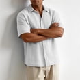 thumbnail image 5 of Uwinwear Mens Big and Tall Button Down Shirts Gauze Short Sleeve Collared Shirt Regular Fit Summer Casual Work Clothes Casual Textured Tops,White,M, 5 of 5