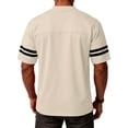 thumbnail image 3 of Domuza Plain Men's Football Jerseys V-Neck Fitness T-Shirts Workout Outfits Casual Party Tops Beige S, 3 of 5