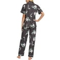thumbnail image 3 of Unique Bargains Women's 2pcs Floral Button Down Pajama Set Nightwear Sleepwear Sets, 3 of 5