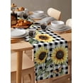 thumbnail image 3 of Table Runner 70 Inch Long - Farm Sunflowers ButterflyDecorative Table Scarf,Floral on Black White PlaidDining Table Runners for Wedding Party Kitchen Dining Tables, 3 of 7