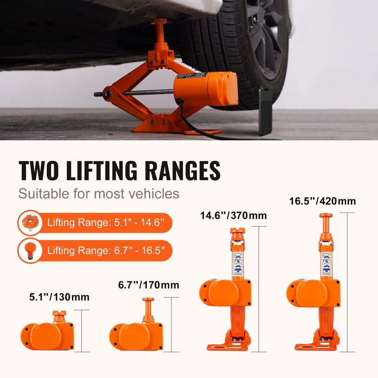 VEVOR Electric Car Jack 3 Ton 12V Scissor Jack - Automotive