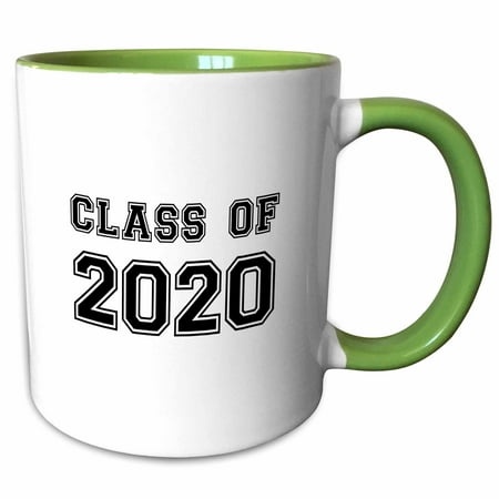 3dRose Class of 2020 - Graduation gift - graduate graduating high school university or college grad black - Two Tone Green Mug, (Best Graduation Gifts For College Grads)