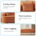 thumbnail image 4 of ZAFLY 113”w Oversized Sofa, Deep Seat Cloud Couch with 4 Cushions, Modern Curved Couch for Living Room, No Assembly Required - Orange, 4 of 10