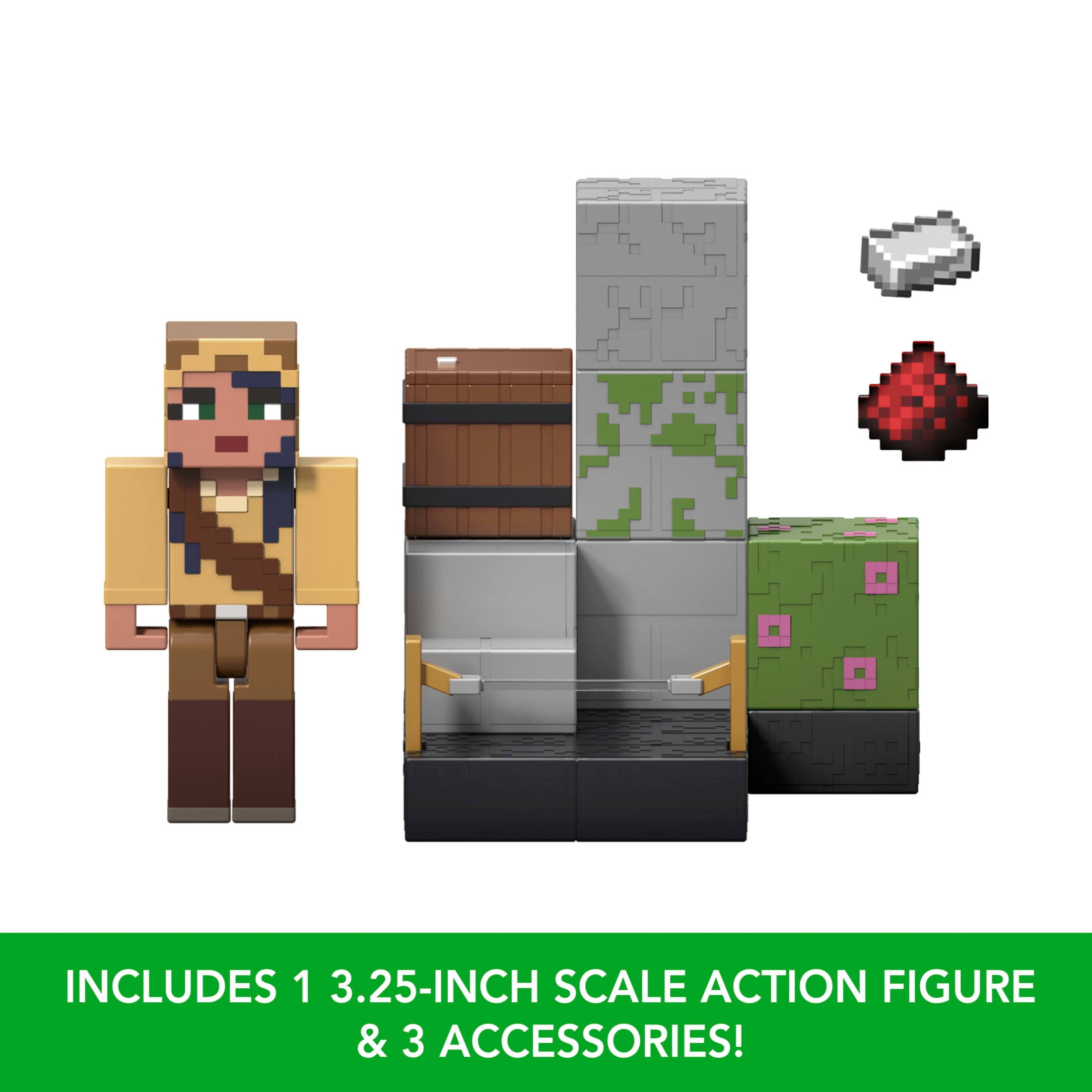 Minecraft Trapper's Trip Wire Action Figure & Accessories Set with Zombie Trip Wire Feature