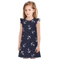 thumbnail image 1 of Fotbe Anchors Vestido de Dormir para Niñas de 3 a 10 Años, Mangas Cortas, Estilo Princesa, Pijama Camisón con Mangas Voladas-XX-Large, 1 of 6