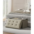 thumbnail image 4 of OSM Storage Ottoman Bench, Folding Ottoman Foot Rest, 15 x 30 x 15 Inches, End of Bed Bench, Toy Box,Storage Chest, for Living Room, Bedroom, Hallway, Entryway, Sandy Beige, 4 of 15