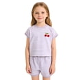 thumbnail image 2 of MEZZALL 3D Cherry Outfit Sets With Bow Toddler Baby Little Girls Two Piece O-Neck Short Sleeve Tops And Shorts Summer Fashion Clothing Sets Kids Lightweight Breathable, 2 of 3