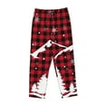 thumbnail image 4 of Goofa Christmas Tree Buffalo Plaid Printed Soft Pajama Pants for Women, Wide Leg Comfy Casual Lounge Yoga Pants-Medium, 4 of 9