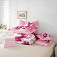 thumbnail image 6 of jejeloiu Pink Kawaii Butterflies 7-Piece Twin Bedding Sets,Leopard Pattern Bedding Comforter Set,Cheetah Print Sheet Sets For Girls Kids,Breathable Home Decor Reversible, 6 of 8