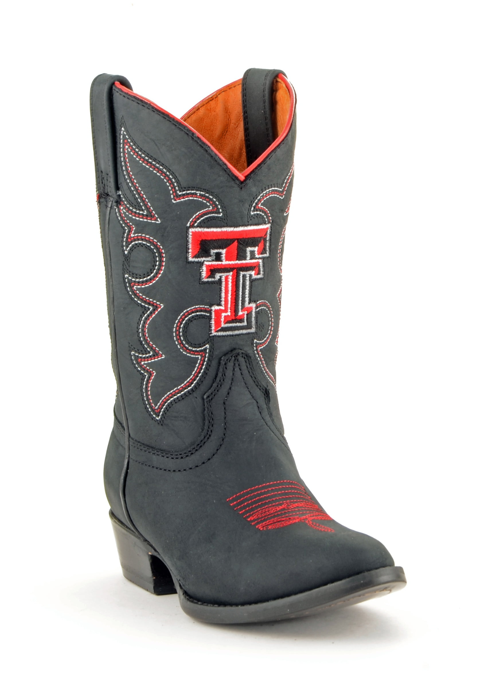 Gameday Boys Honey Leather Texas Tech Embroidered Western Cowboy Boots by GameDay Boots