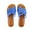 Blue, variant on Pennysue Women Strappy Slippers Summer Brown Flat Sandals Size 7