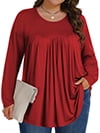 1 Long Sleeve Wine Red