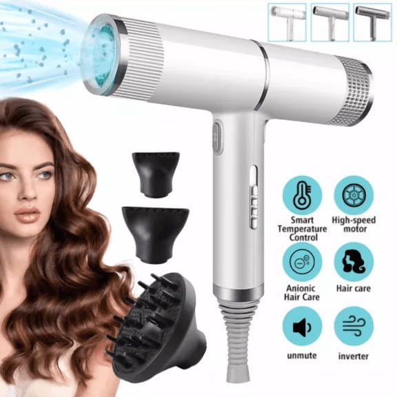Professional Hair Dryer Blower 2500W Negative Ionic Blow Fan Styler Hair Dryer - White