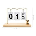 thumbnail image 2 of RENACLIPY Wood Desktop Calendar Perpetual Calendars Rectangular Shape Manual Date Change 1Pack, 2 of 5