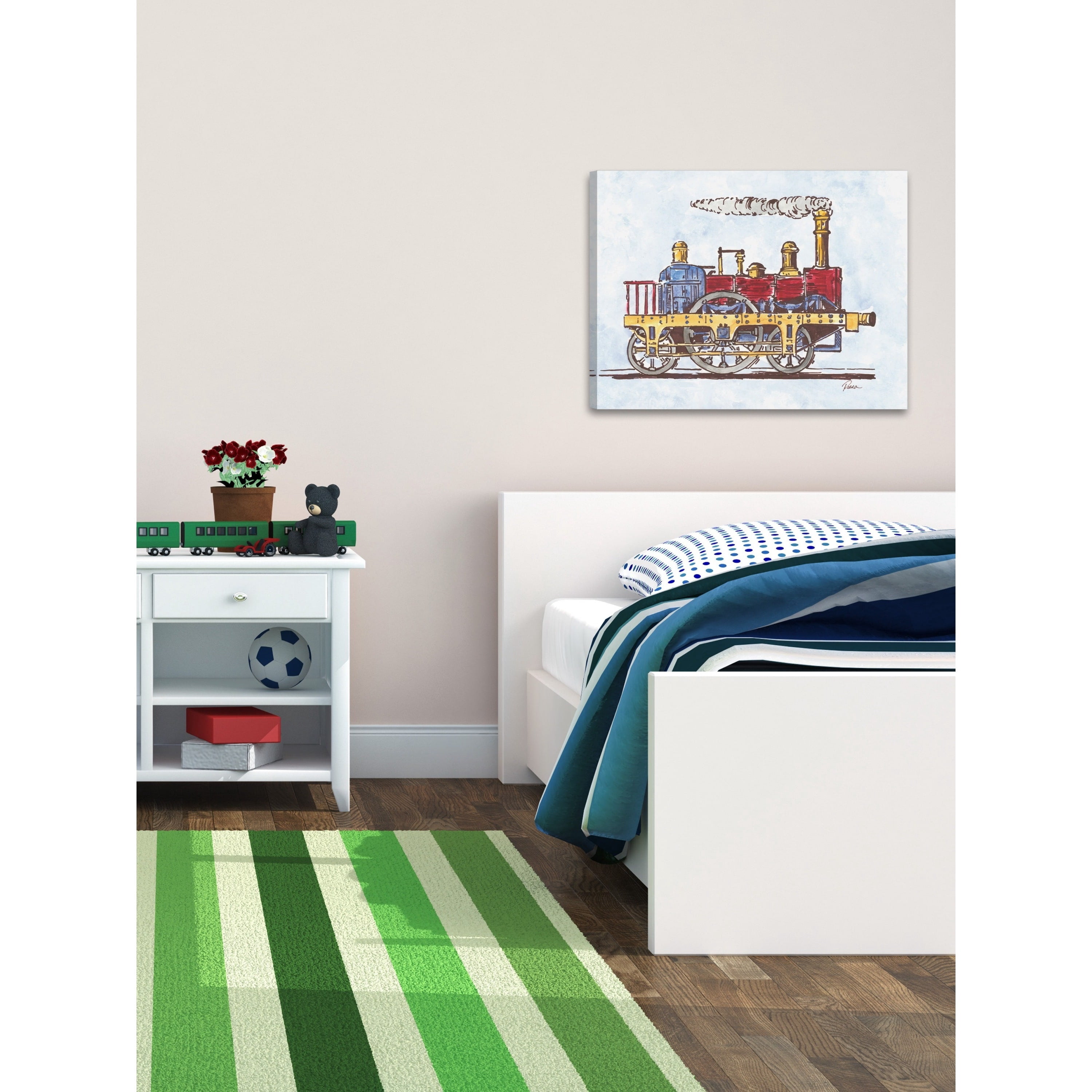Marmont Hill "Steam Engine" by Reesa Qualia Painting Print on Wrapped Canvas