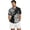 Black Polynesian Tribal Hibiscus, variant on Xixirimido Cat Mountain Plum Blossom Print Men's Cuban Collar Linen Shirt, Short Sleeve Casual Button Down Summer Beach Vacation Shirts, Medium