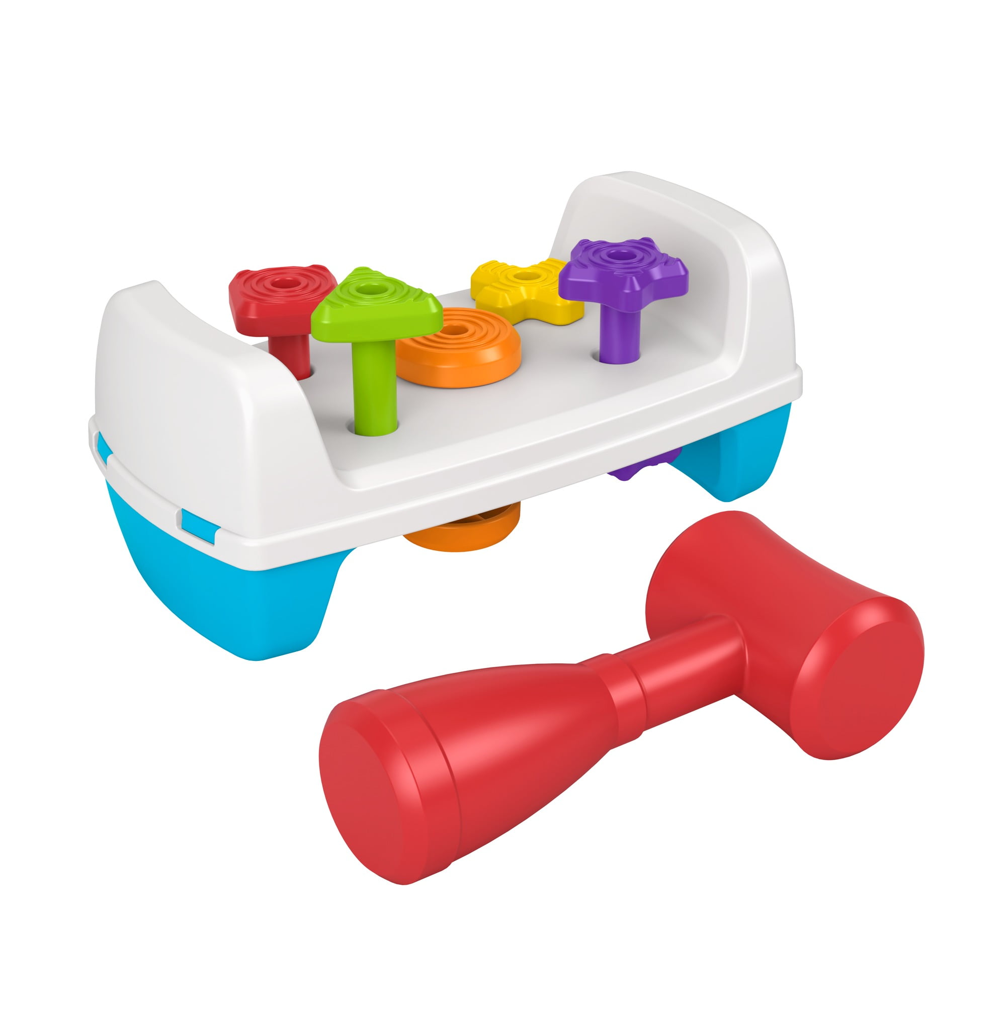 Fisher-Price Tap & Turn Bench Pretend Tools 2-Sided Toy for Infants and Toddlers