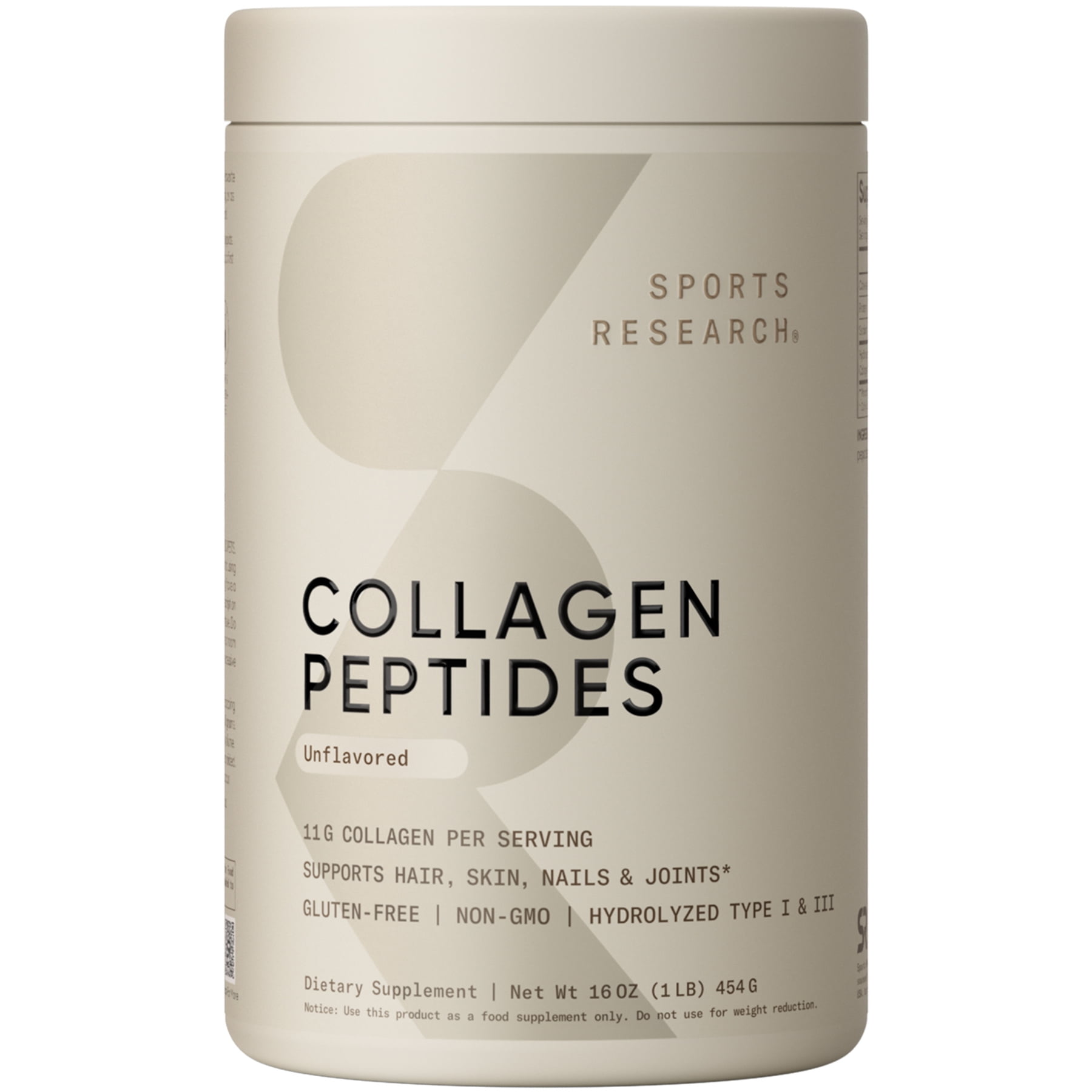 Sports Research® Collagen Peptides Protein Powder 16oz (Unflavored)