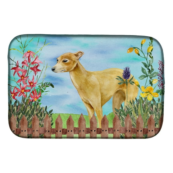 Italian Greyhound Spring Dish Drying Mat